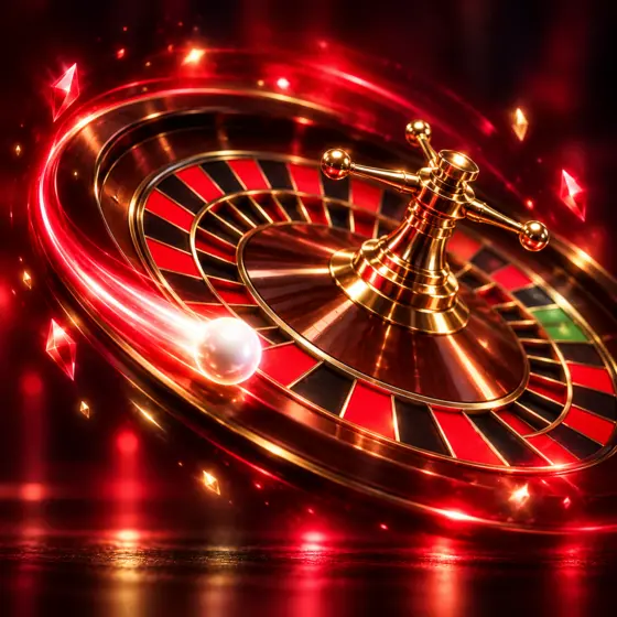Red and gold Roulette Royale wheel